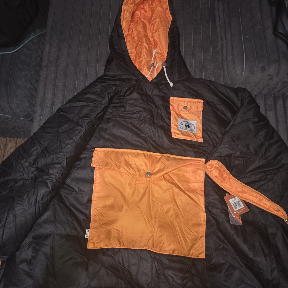 Poler Black and Orange Pocketed Flyers Jacket